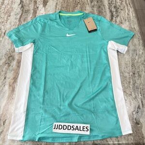 Nike Court Dri Fit Advantage Printed Crew Teal White DX5537-392 Men’s Large Tall